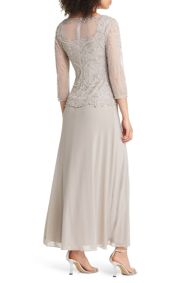 Pisarro Nights Pisaro Nights Beaded Mesh Mock Two-Piece Gown, Alternate, color, 