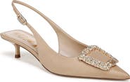 Sam Edelman Kaitlyn Slingback Pointed Toe Kitten Heel Pump