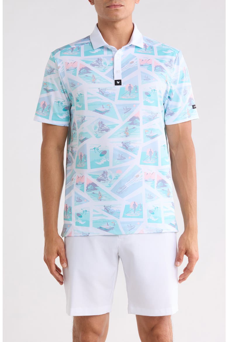Core Performance Golf Polo, Main, color, WHITE CAPS WELCOME