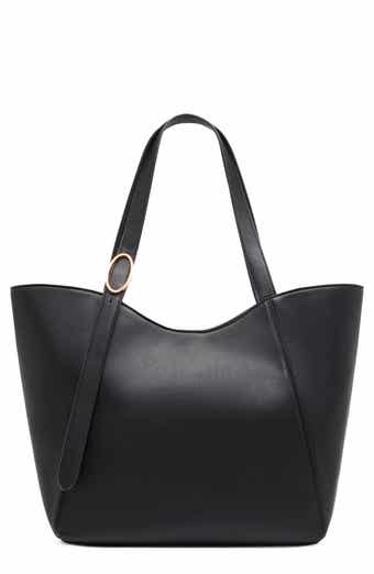 Faux Leather Tote with Pouch