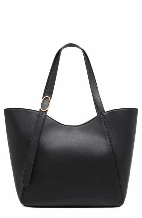 Faux Leather Tote with Pouch