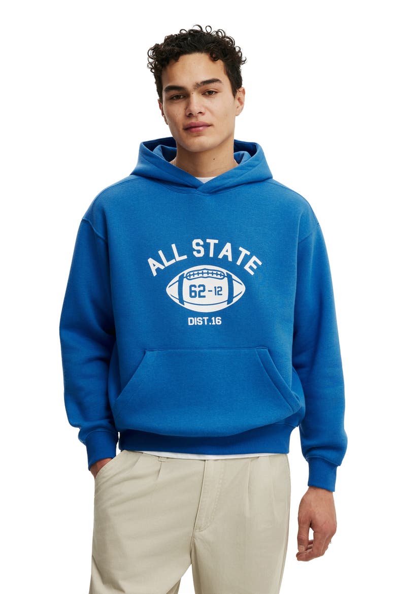 Men's Box Fit Graphic Hoodie, Main, color, Carolina Blue  All State