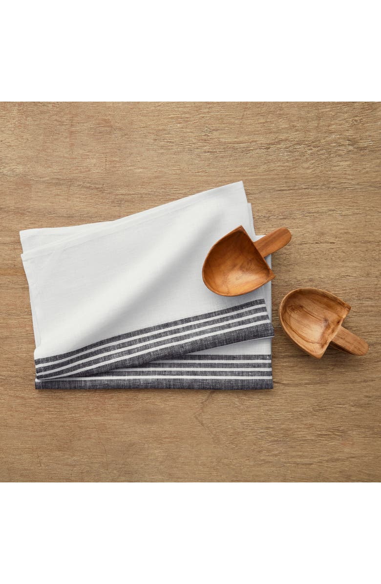 Solino Home Linen Kitchen Towels - Farmhouse, Alternate, color, Black And White