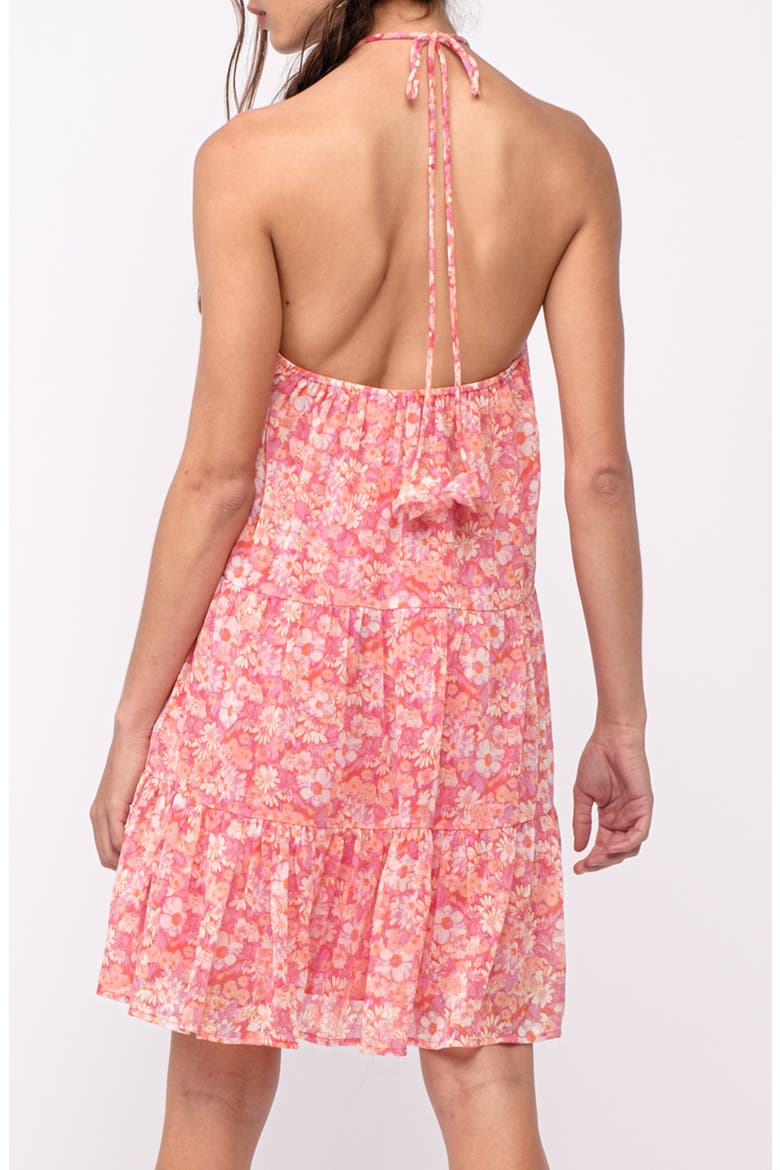 Floral Halter Tie Shift Dress, Alternate, color, PINK