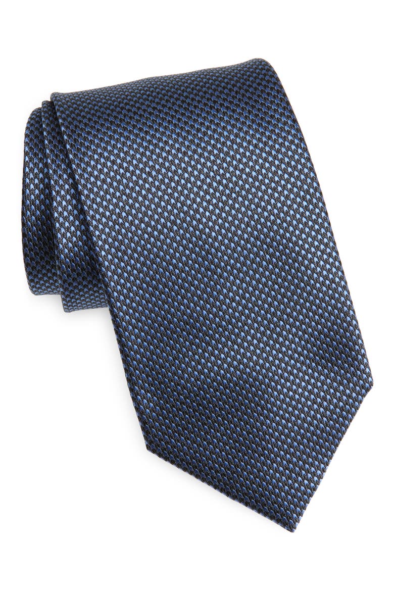 Microhoundstooth Silk Tie, Main, color, HB660 BRIGHT BLUE