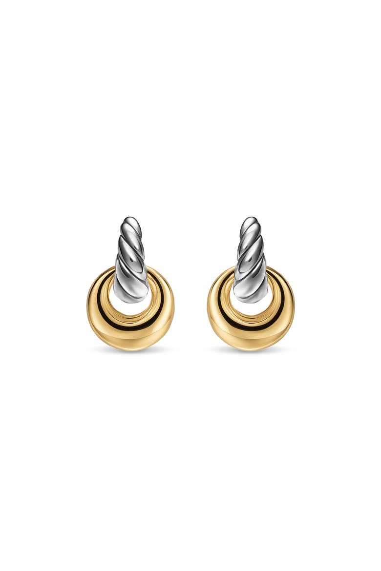 Sculpted Cable 14k Gold & Sterling Silver Drop Earrings, Alternate, color, SILVER