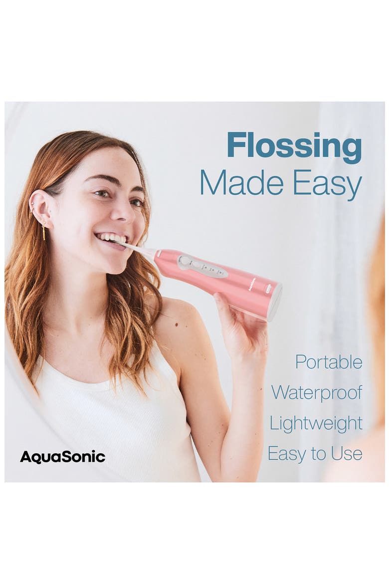 Aqua Flosser Cordless Rechargeable Water Flosser in Rose Gold, Alternate, color, ROSE GOLD