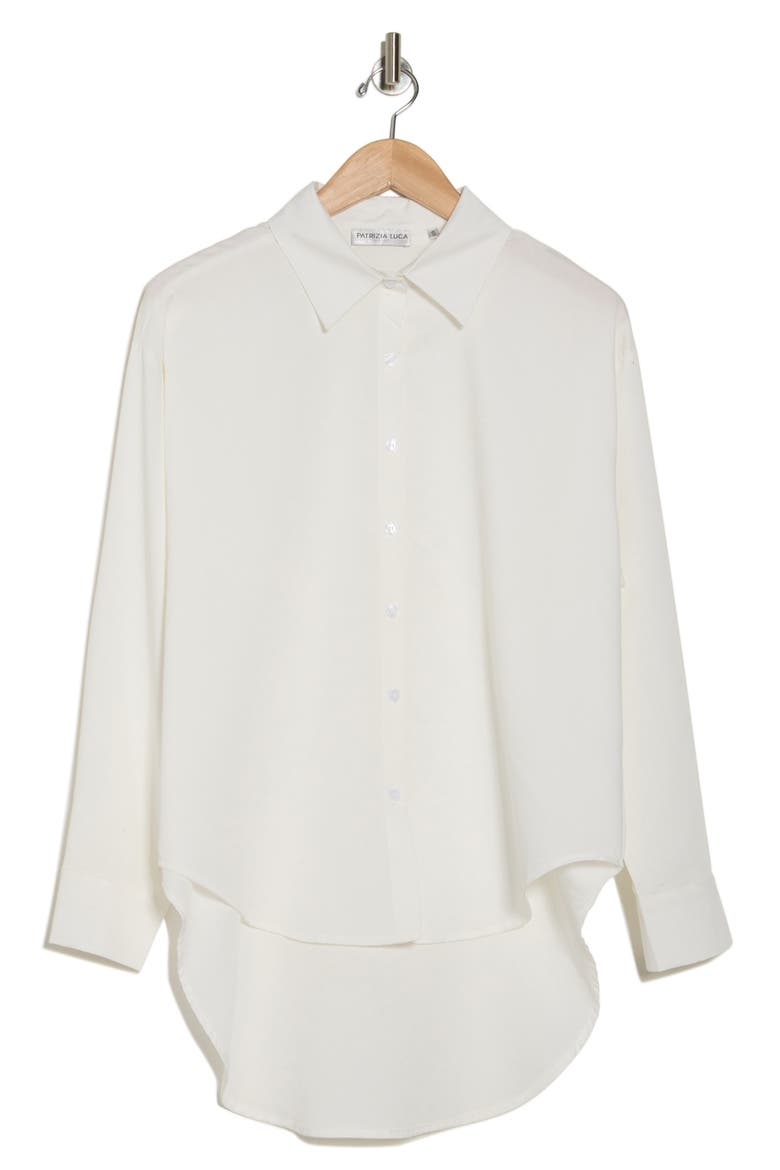 Oversize High-Low Button-Up Shirt, Alternate, color, WHITE