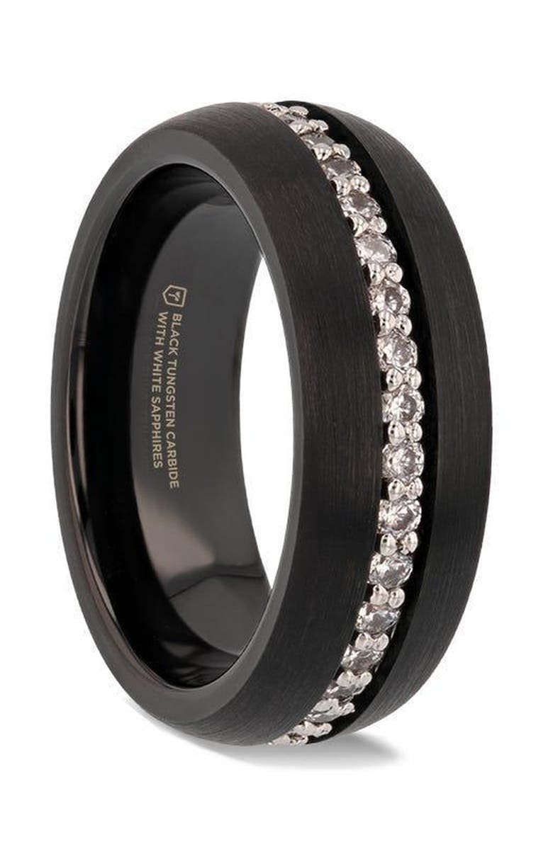 Larson Jewelers Tsar Tungsten Carbide Domed Ring, Main, color, Black