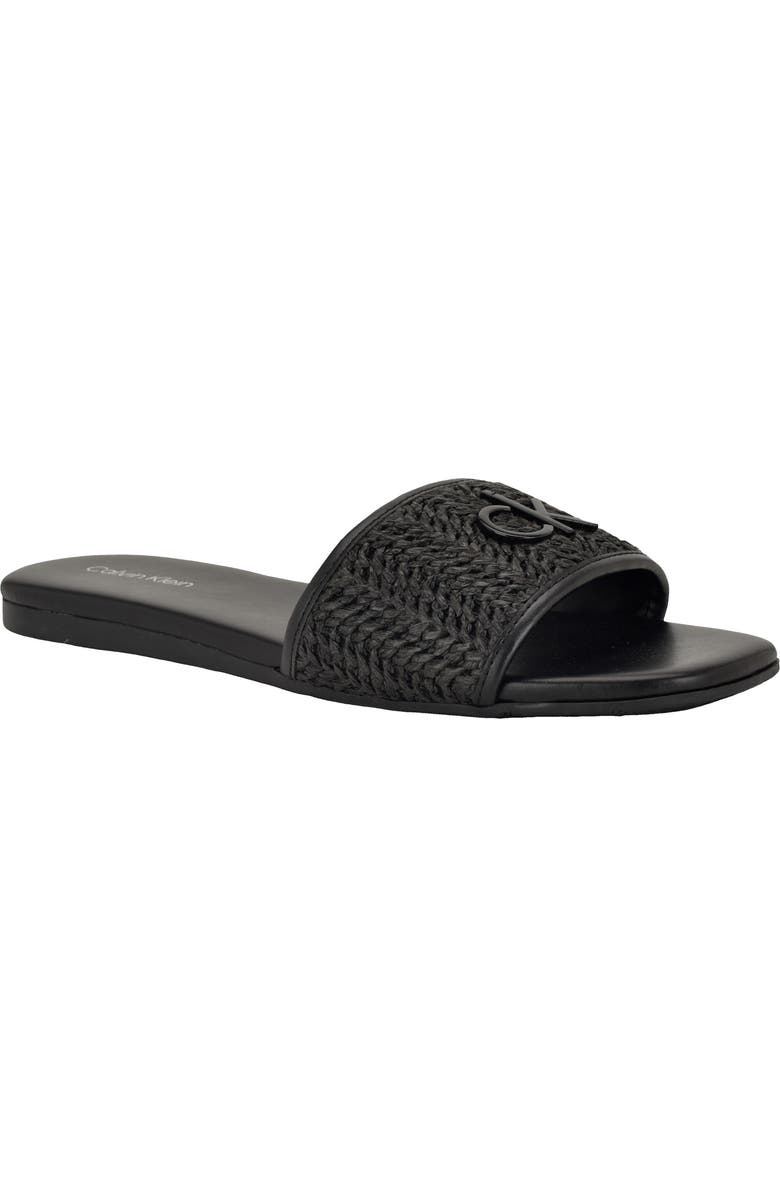 Calvin Klein Yolla Slide Sandal, Main, color, Black12/Black