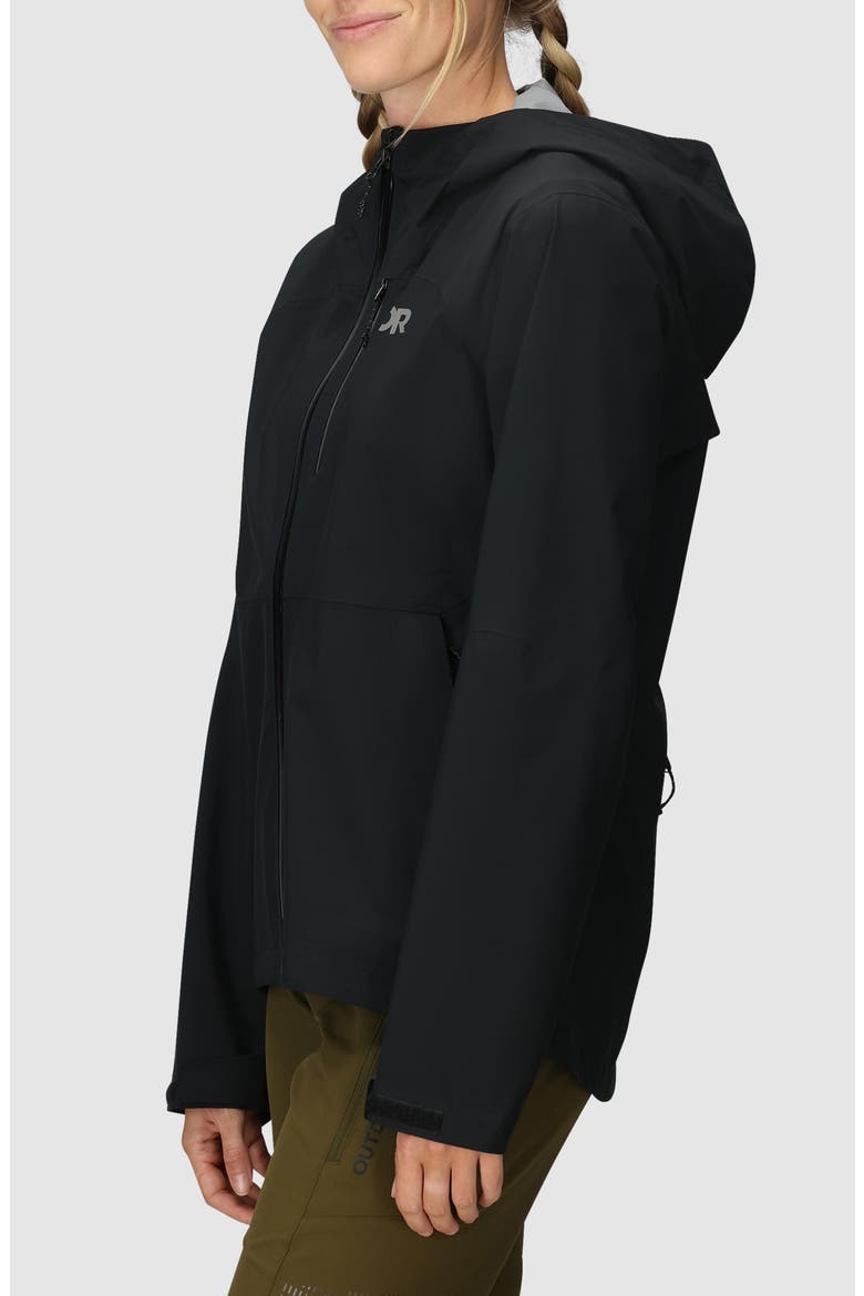 Freewheel Stretch Rain Jacket, Alternate, color, BLACK