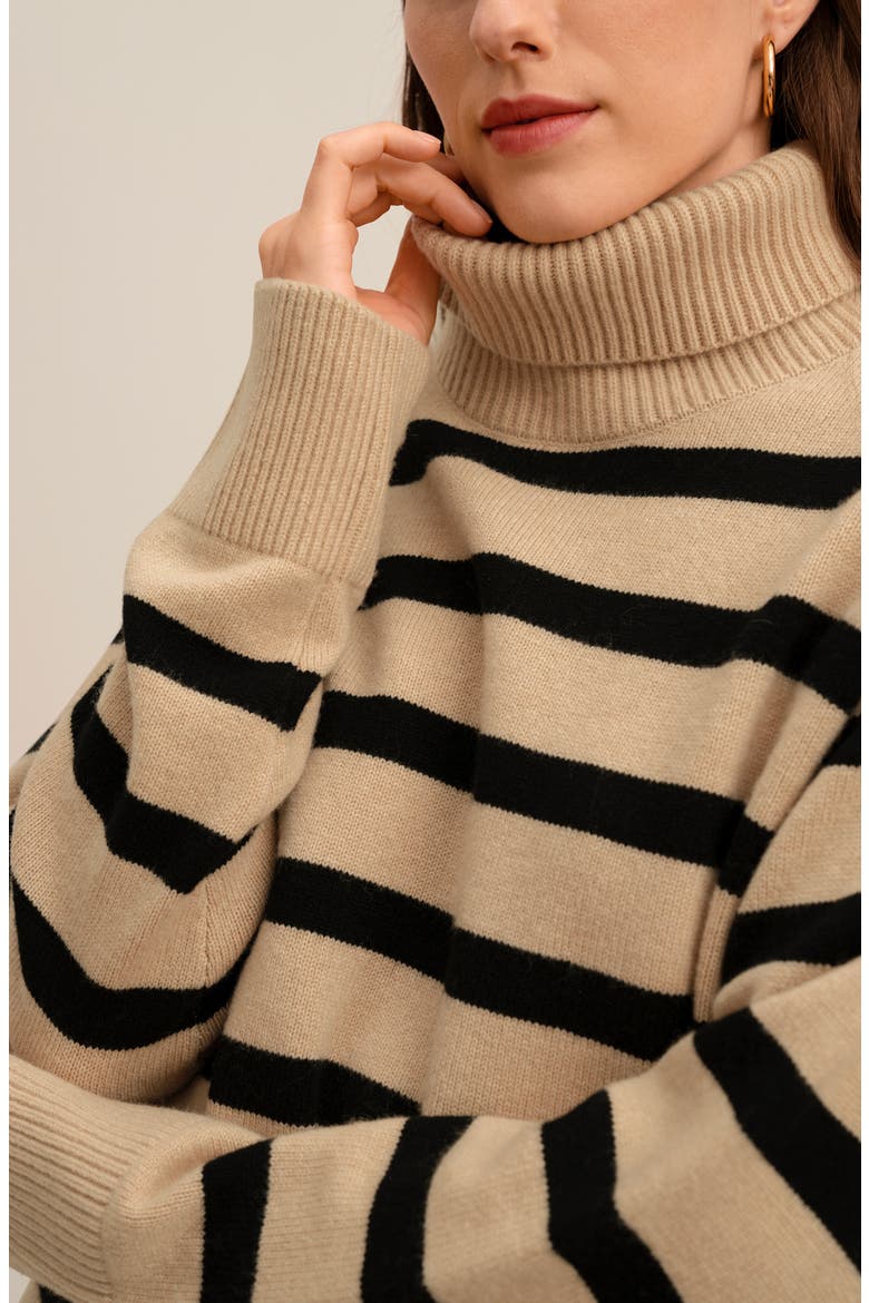 Women's Tarra Stripe Sweater, Alternate, color, Brown