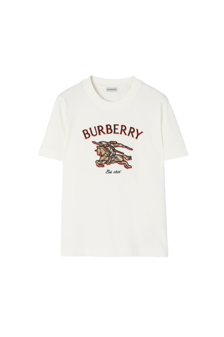 Knight Check Cotton T-shirt, Alternate, color, Chalk white