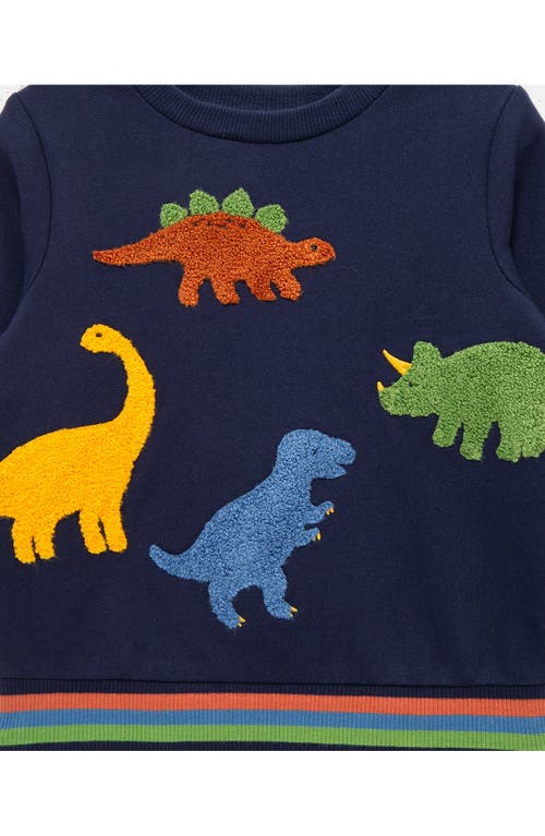 Little Me Dino Sweatshirt & Pants Set In Blue