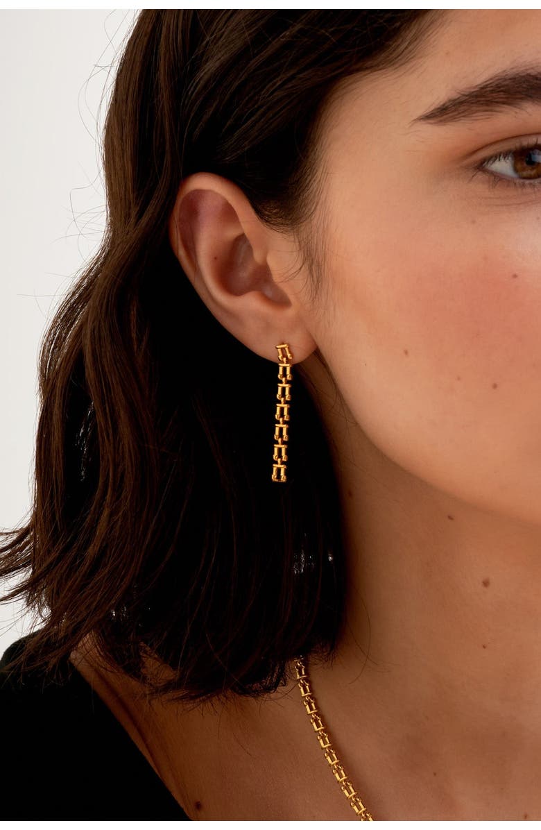 Katie Loxton Grecian Waterproof Gold Link Multi-Wear Earrings, Alternate, color, Gold