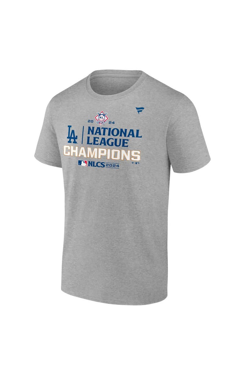 FANATICS Men's Fanatics Heather Gray Los Angeles Dodgers 2024 National League Champions Locker Room Big & Tall T-Shirt, Alternate, color,
