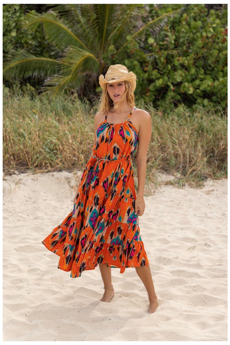 Sabine Womens Maxi Dress, Alternate, color, Orange
