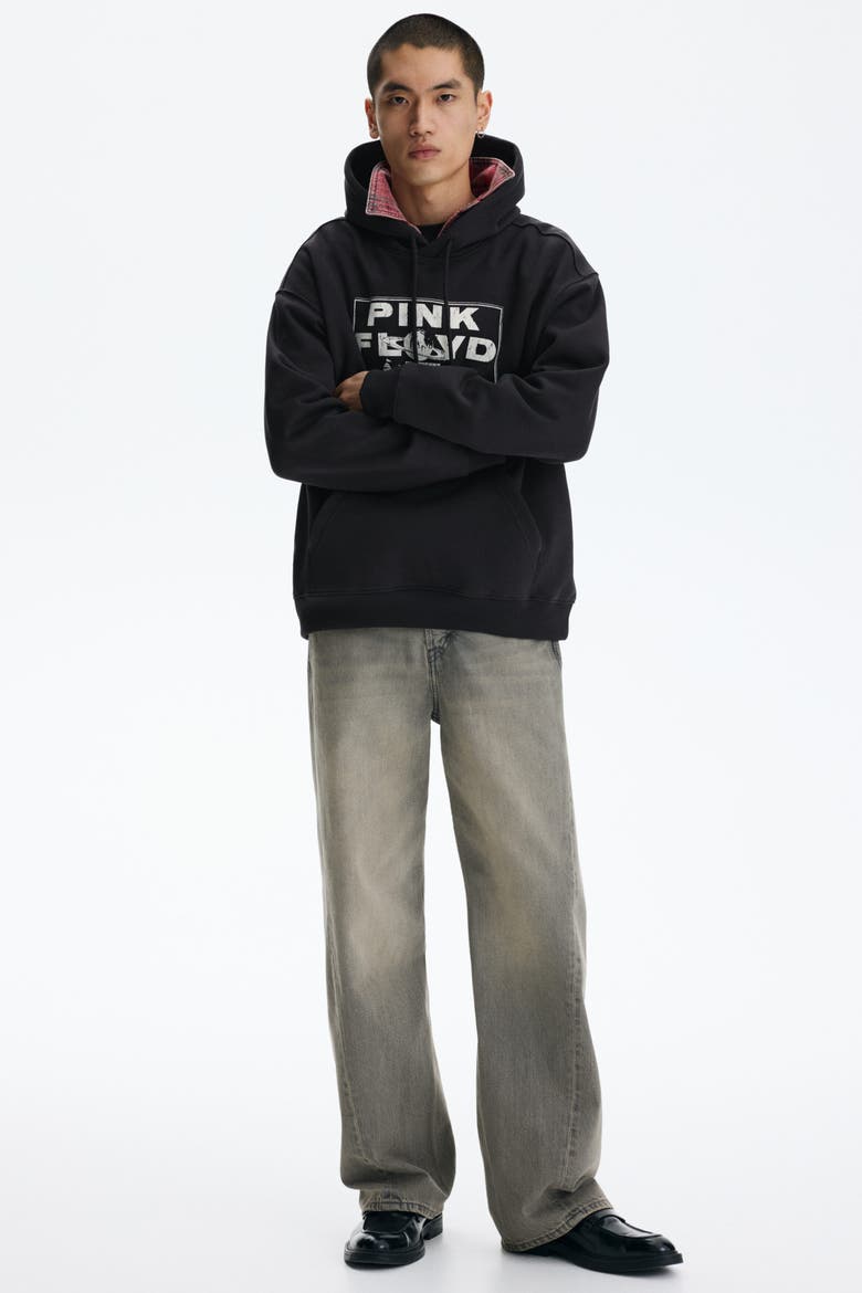 Regular Fit Printed Hoodie, Alternate, color, Black/Pink Floyd