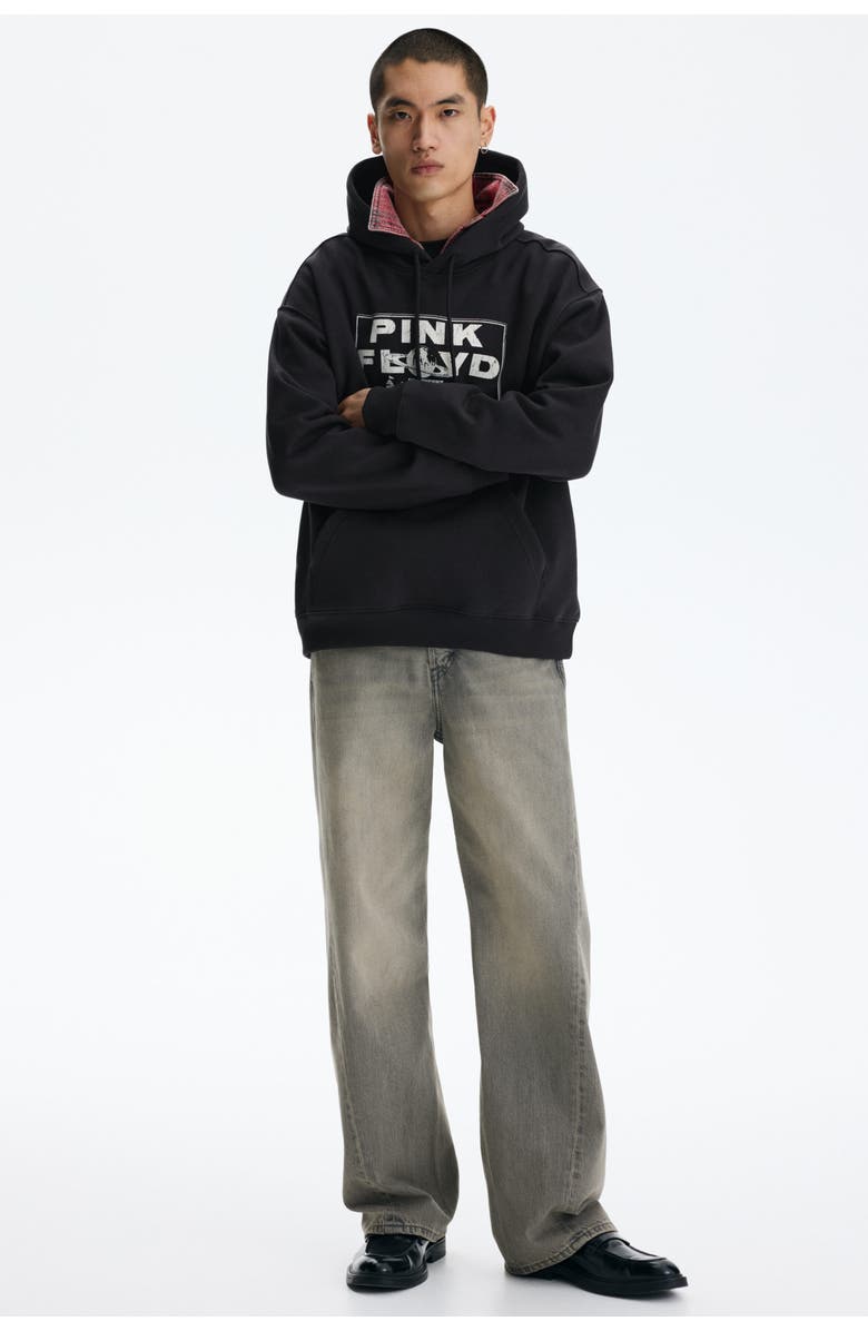 H&M Regular Fit Printed Hoodie, Alternate, color, Black/Pink Floyd