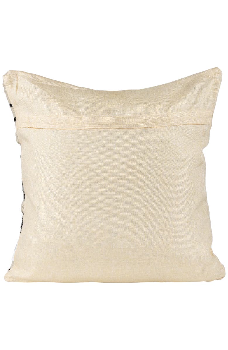Northlight 20" Cream and Black Twisted Textured Block Handloom Woven Outdoor Square Throw Pillow, Alternate, color,