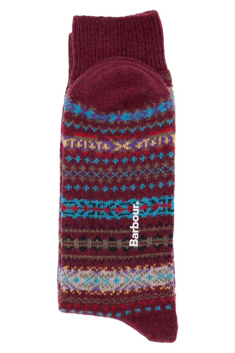 Boyd Lambswool Blend Socks, Alternate, color, BURGUNDY I