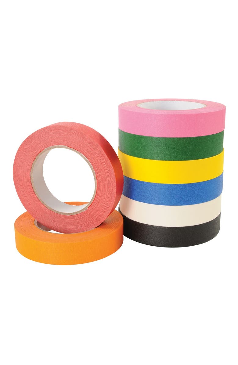 Kaplan Early Learning Company Tape Dispenser with 8 Rolls of Tape, Alternate, color, Multicolored