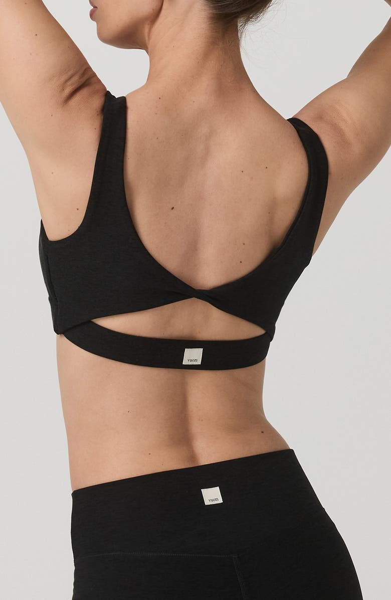 Vuori Elevation Rhythm Cutout Sports Bra, Alternate, color, Black Heather