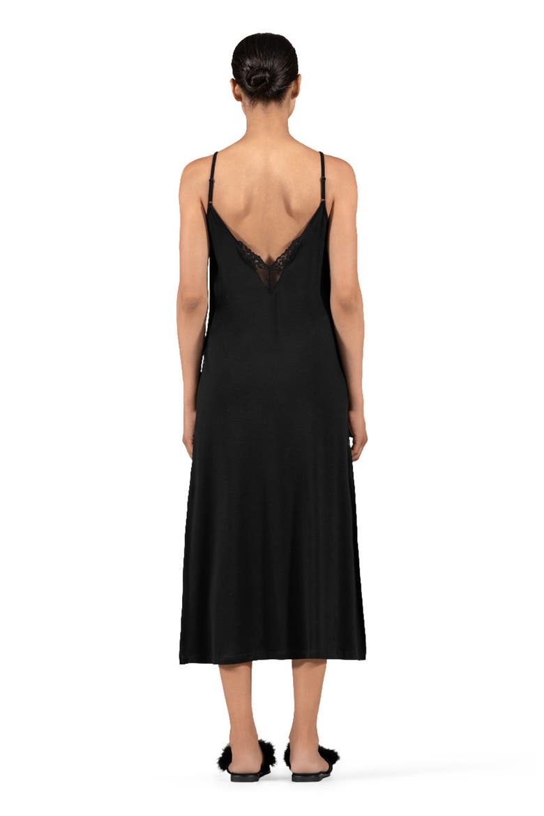 Diletta Women's Nightdress, Alternate, color, Black