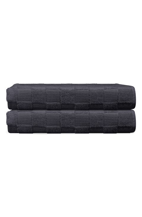 Waffle Terry 2-Piece Turkish Cotton Bath Towel Set