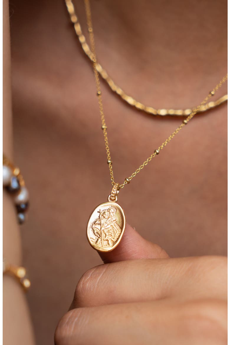 St. Christopher Talisman Necklace, Alternate, color, Yellow Gold Vermeil