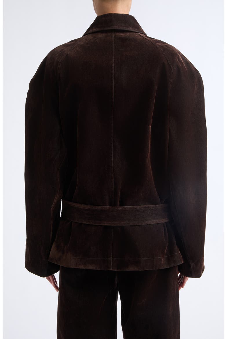 Cantle Belted Flocked Coat, Alternate, color, TOBACCO