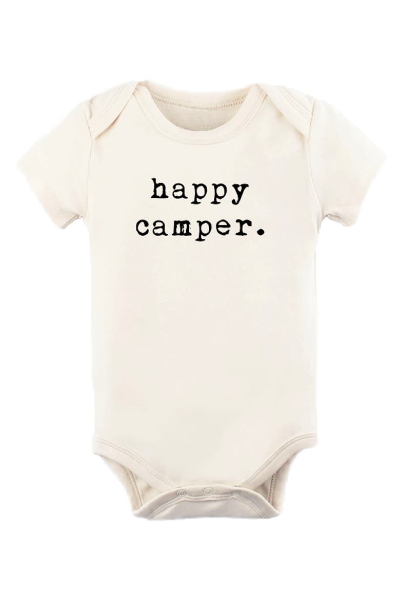 Happy Camper Organic Cotton Bodysuit, Main, color, NATURAL