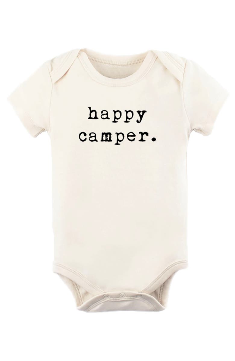 Tenth & Pine Happy Camper Organic Cotton Bodysuit, Main, color,