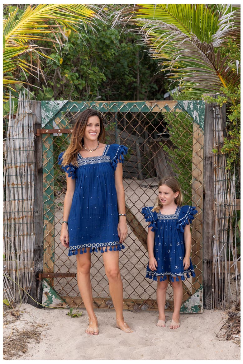 Mini Sandrine Womens Dress Galaxy Embroidery, Alternate, color, Blue