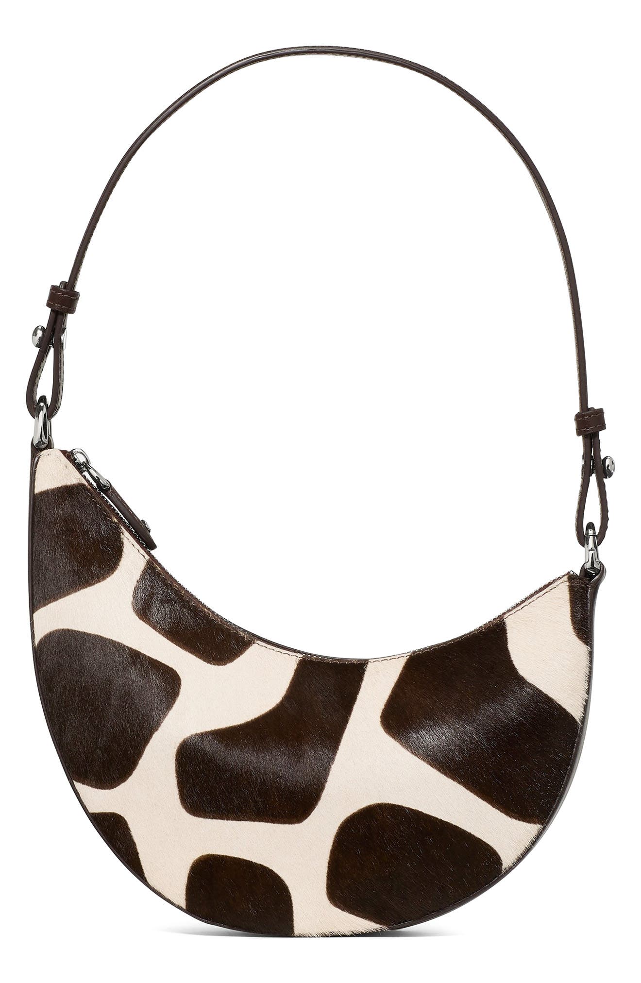Duo Giraffe Printed Genuine Calf Hair Shoulder Bag, Alternate, color, MULTI