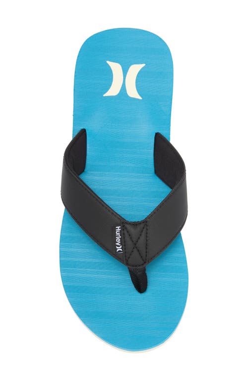 Hurley Layback Flip Flop In Blue/tan