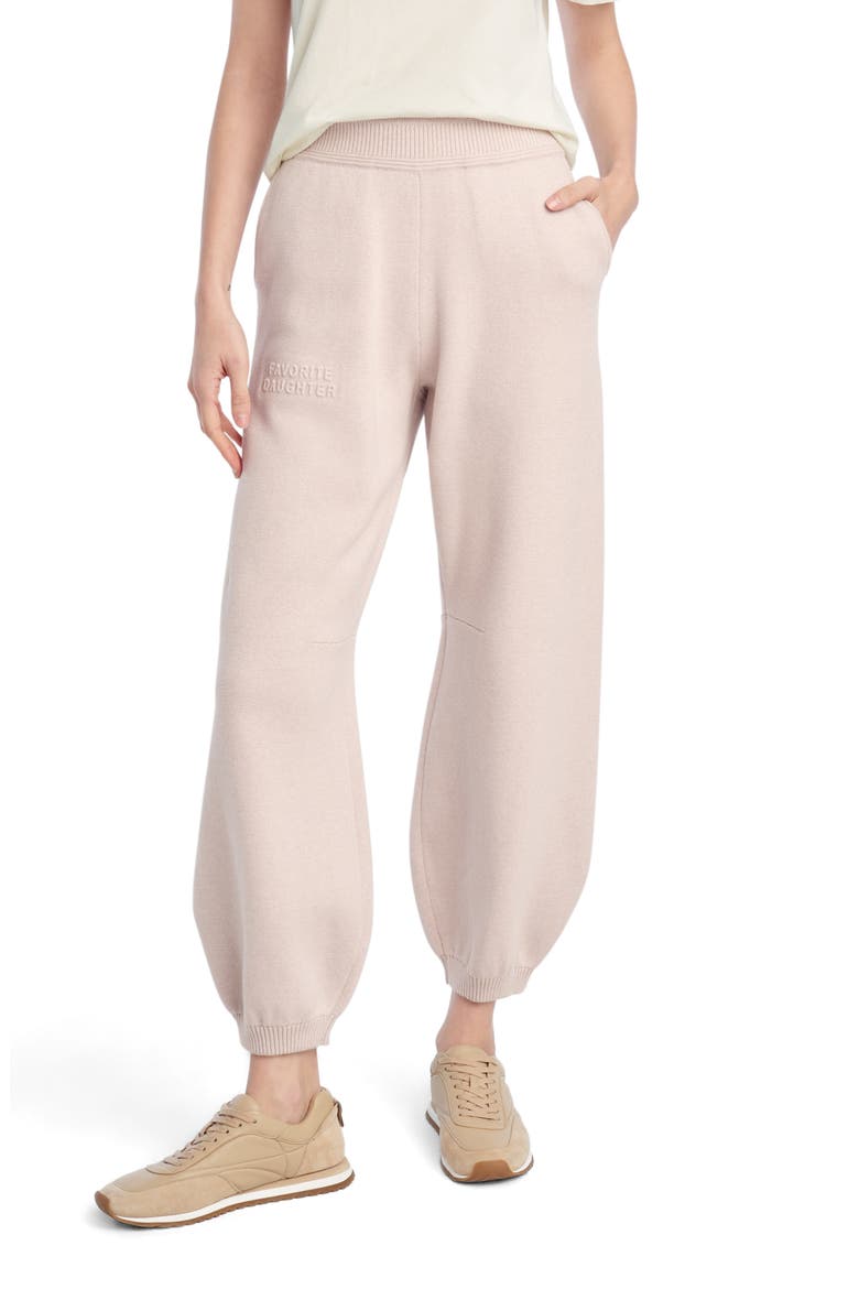 The Fatigue Sisters Barrel Leg Cotton & Cashmere Joggers, Main, color, BLUSH PINK