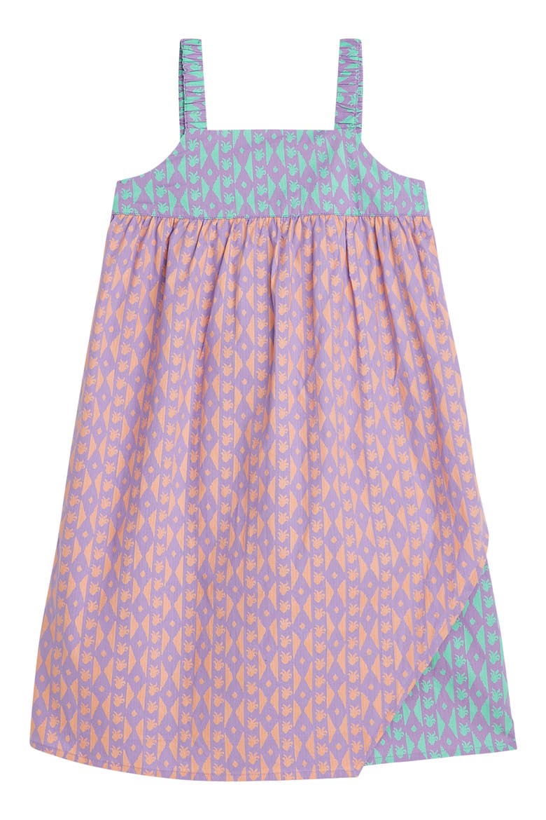 Kids' Cotton Dress, Main, color, CACTUS STRIPE PAPAYA PUNCH
