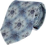 Trafalgar Big and Tall Clarence The Classy Snowflake Silk Holiday Necktie