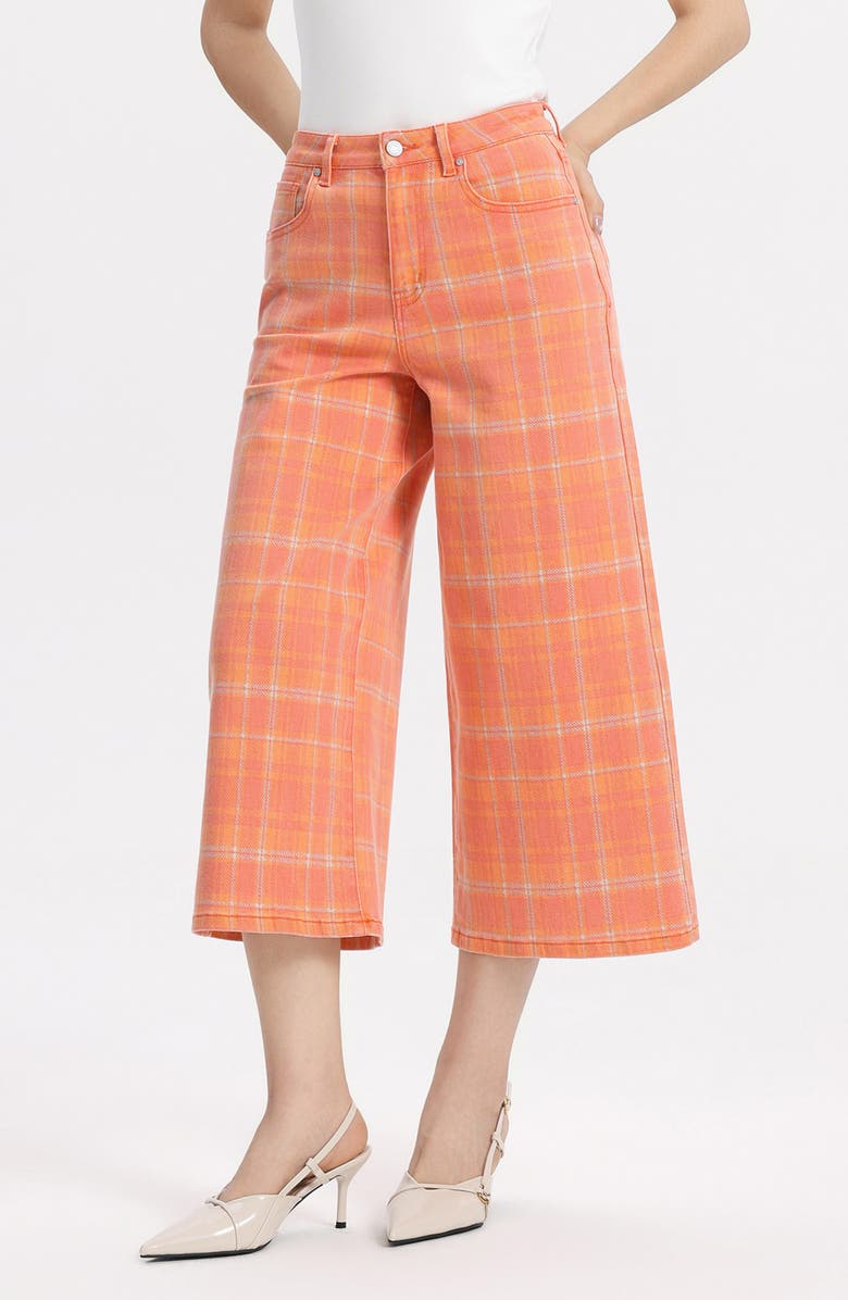 Bayeas High Waist Bermuda Denim Shorts, Alternate, color, Leaf And Lotus