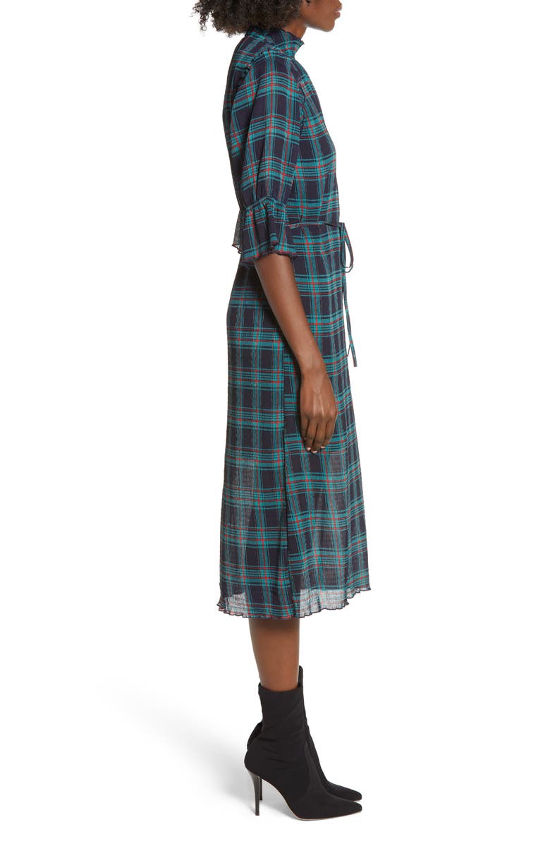 The Fifth Label Zone Tartan Midi Dress, Alternate, color, 