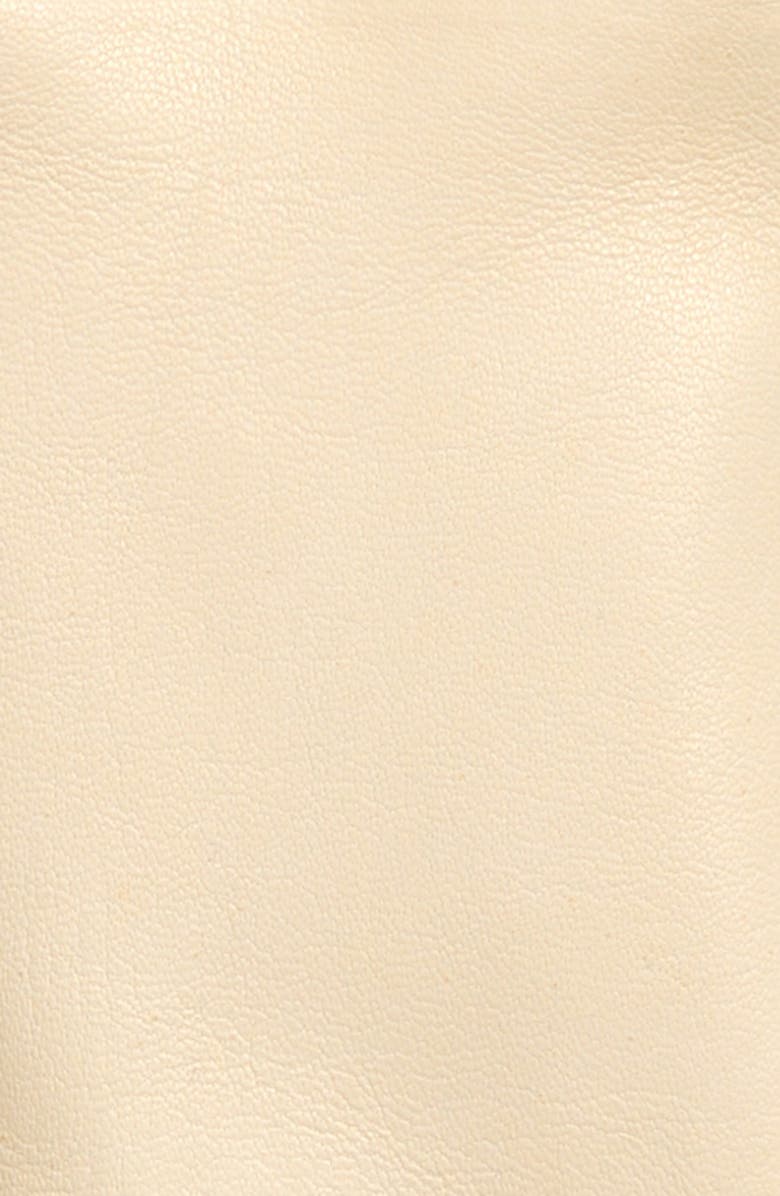 Valentino Garavani VLOGO Signature Leather Gloves, Alternate, color, Butter White/ Antique Brass