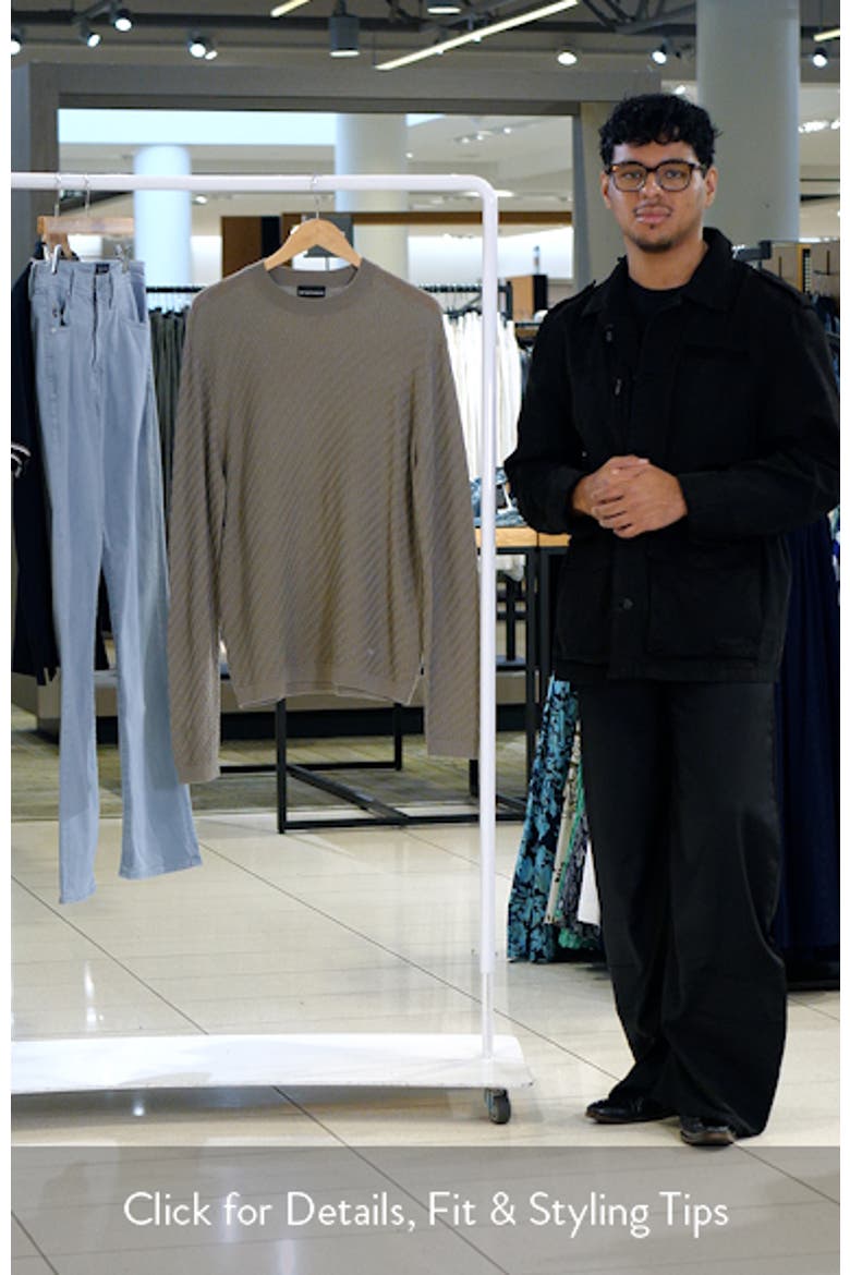 Geometric Stitch Virgin Wool Crewneck Sweater video