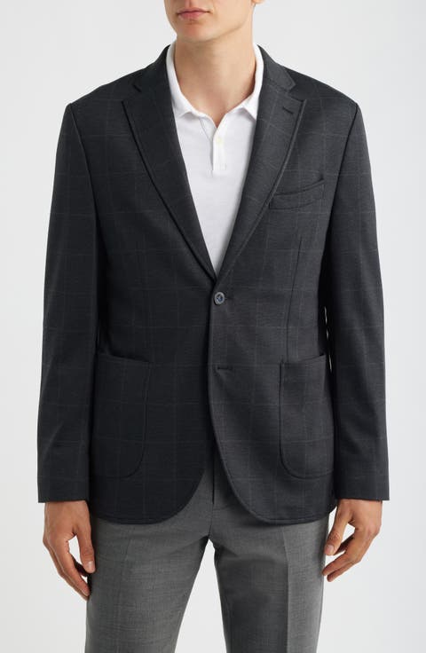 Alfi Windowpane Check Knit Sport Coat