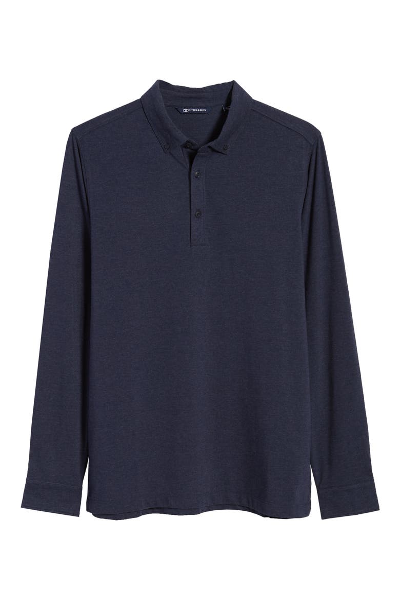 Advantage DryTec Long Sleeve Performance Polo, Main, color, LIBERTY NAVY HEATHER