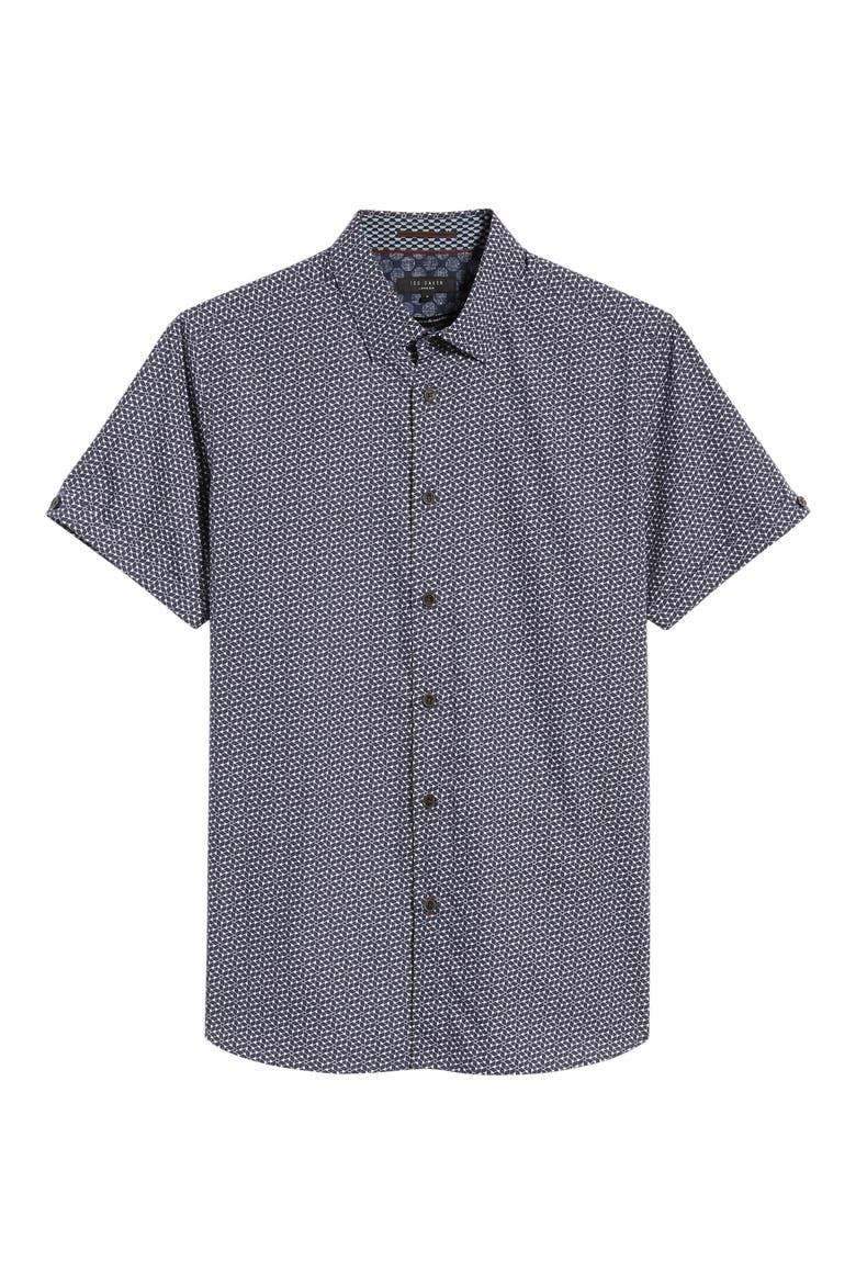 Rakoon Slim Fit Sport Shirt, Alternate, color, NAVY