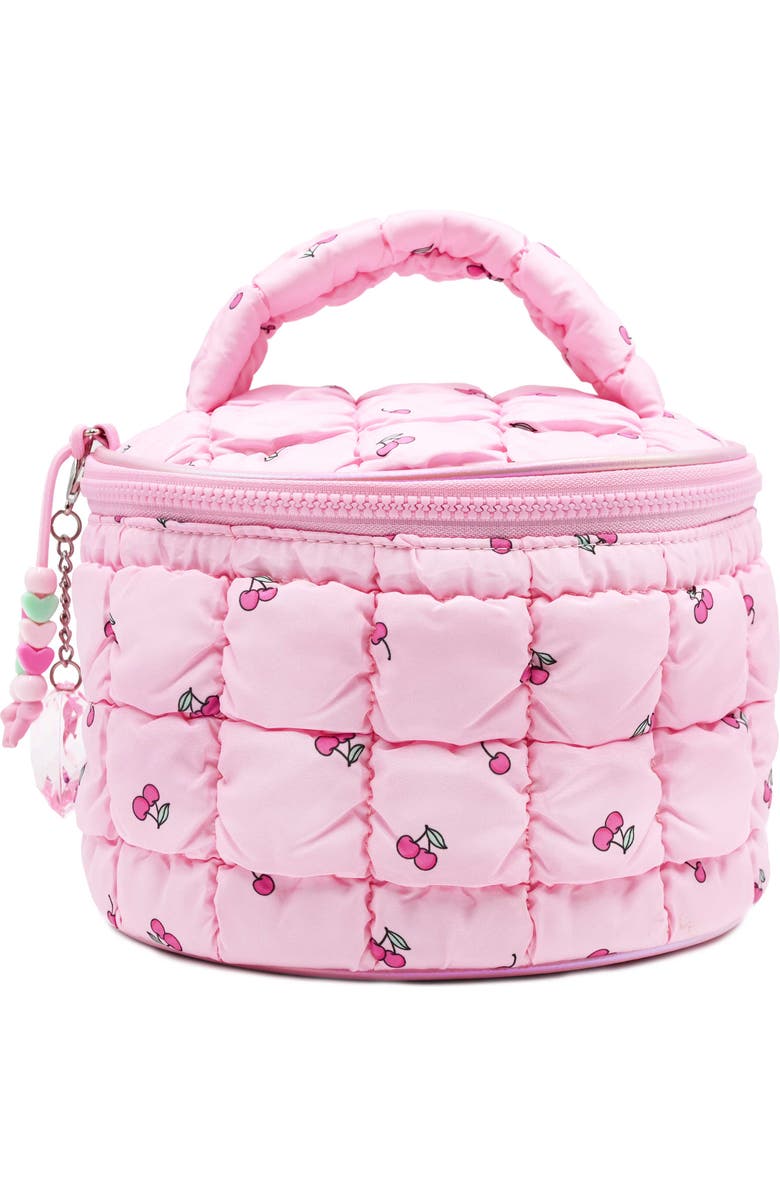 OMG Accessories Kids' Cherry Scrunch Water Resistant Train Case, Main, color, Cotton Candy