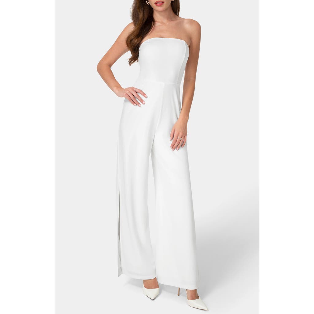 Bebe Strapless A-line Jumpsuit In White