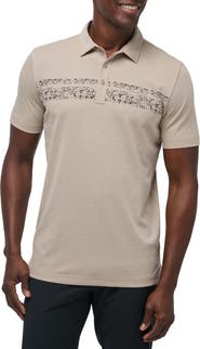 TravisMathew Deserted Cove Floral Stripe Piqué Polo