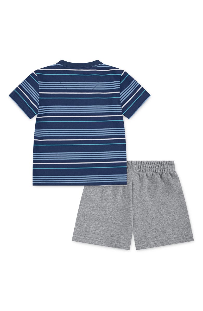 Nike Kids Stripe T-Shirt & French Terry Shorts Set, Alternate, color, Dark Grey Heather